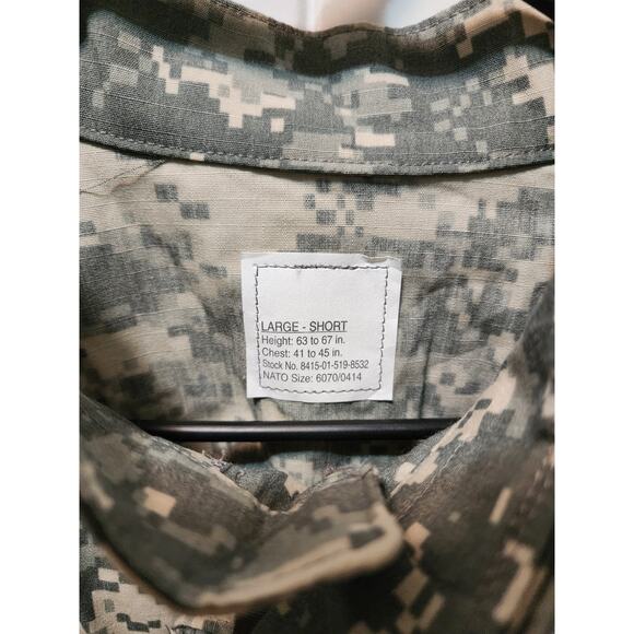 US ARMY Digital Camo Combat Shirt Military Tactical UCP Jacket Large Short New! - Picture 10 of 10